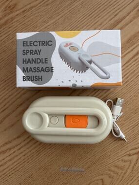 New 3 In 1 Dog Cat Steam Spray Handle Massage Brush grooming USB Rechargeable